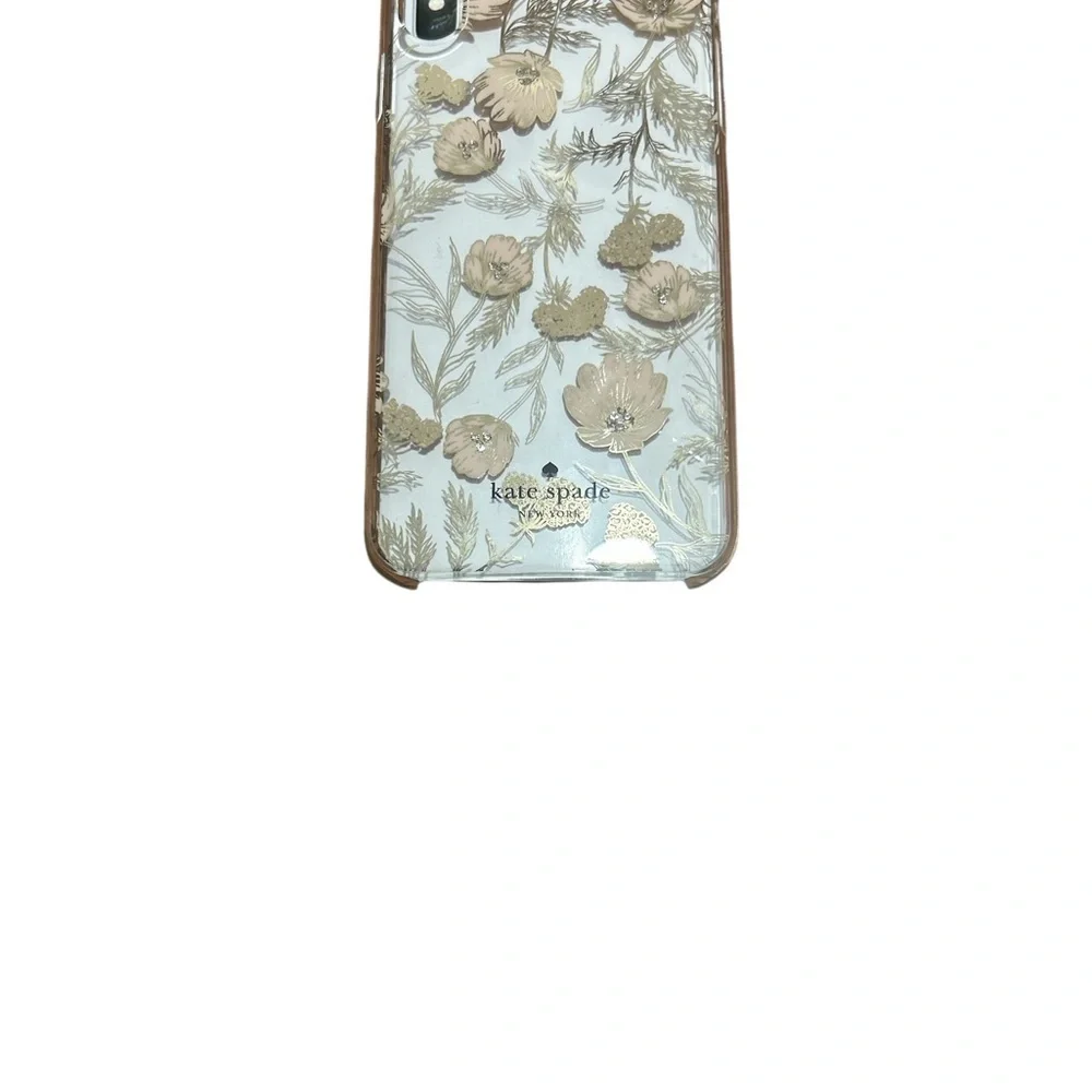 kate spade Clear Floral iPhone Case with Pink and Gold Accents